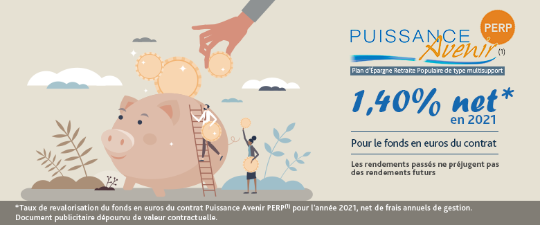 Fonds en euros de Puissance Avenir PERP(1) : Le taux de rendement 2021