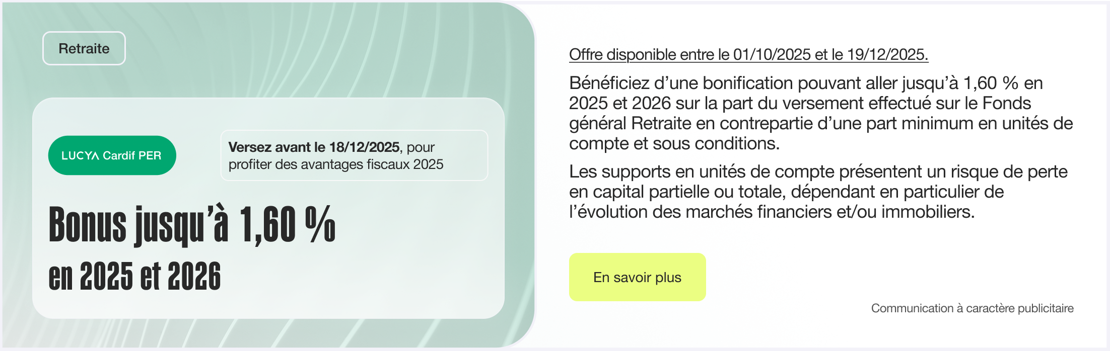Assurance vie en ligne : Offre Bonus Lucya Cardif PER Assurance vie en ligne :Offre Bonus Lucya Cardif PER